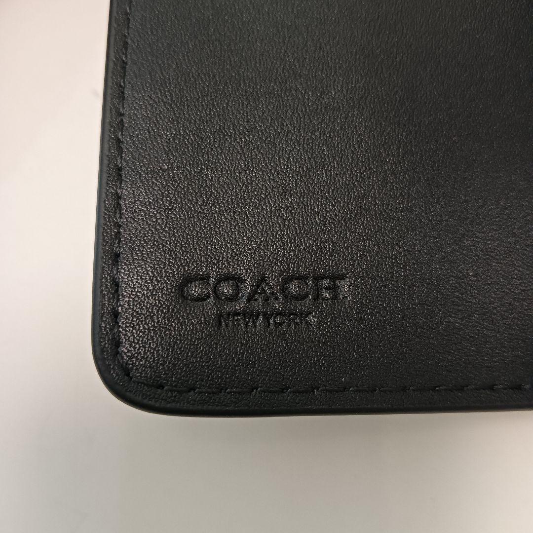 新品　COACH 長財布　コーチ　二つ折り財布 ブラック シグネチャー シルバー
