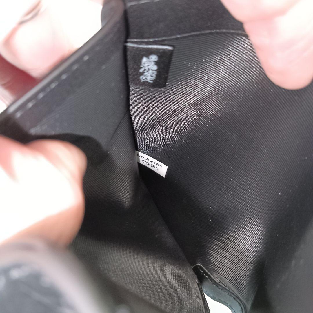 新品　COACH 長財布　コーチ　二つ折り財布 ブラック シグネチャー シルバー