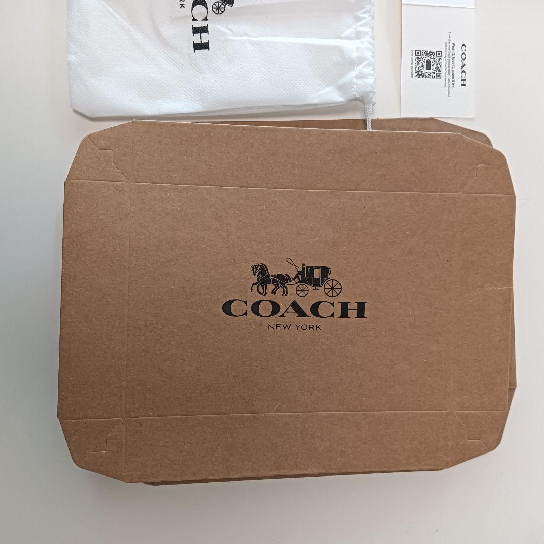 新品　COACH 長財布　コーチ　二つ折り財布 ブラック シグネチャー シルバー