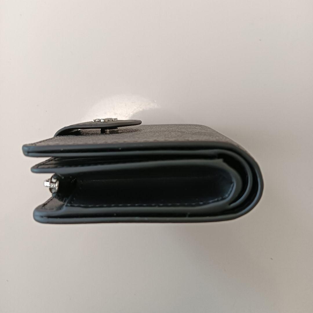 新品　COACH 長財布　コーチ　二つ折り財布 ブラック シグネチャー シルバー