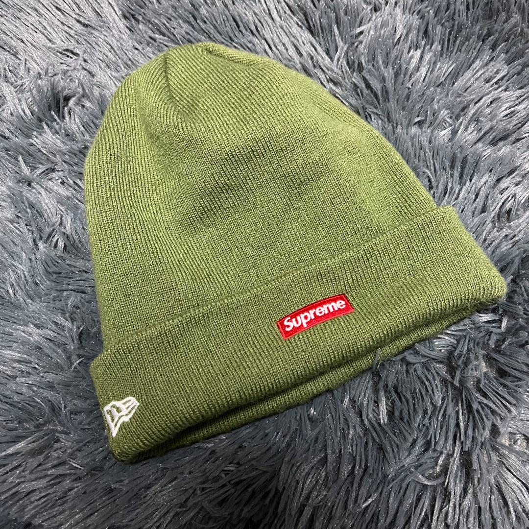 【即完売品】Supreme オリーブグリーン ビーニー ニット帽 ニューエラ