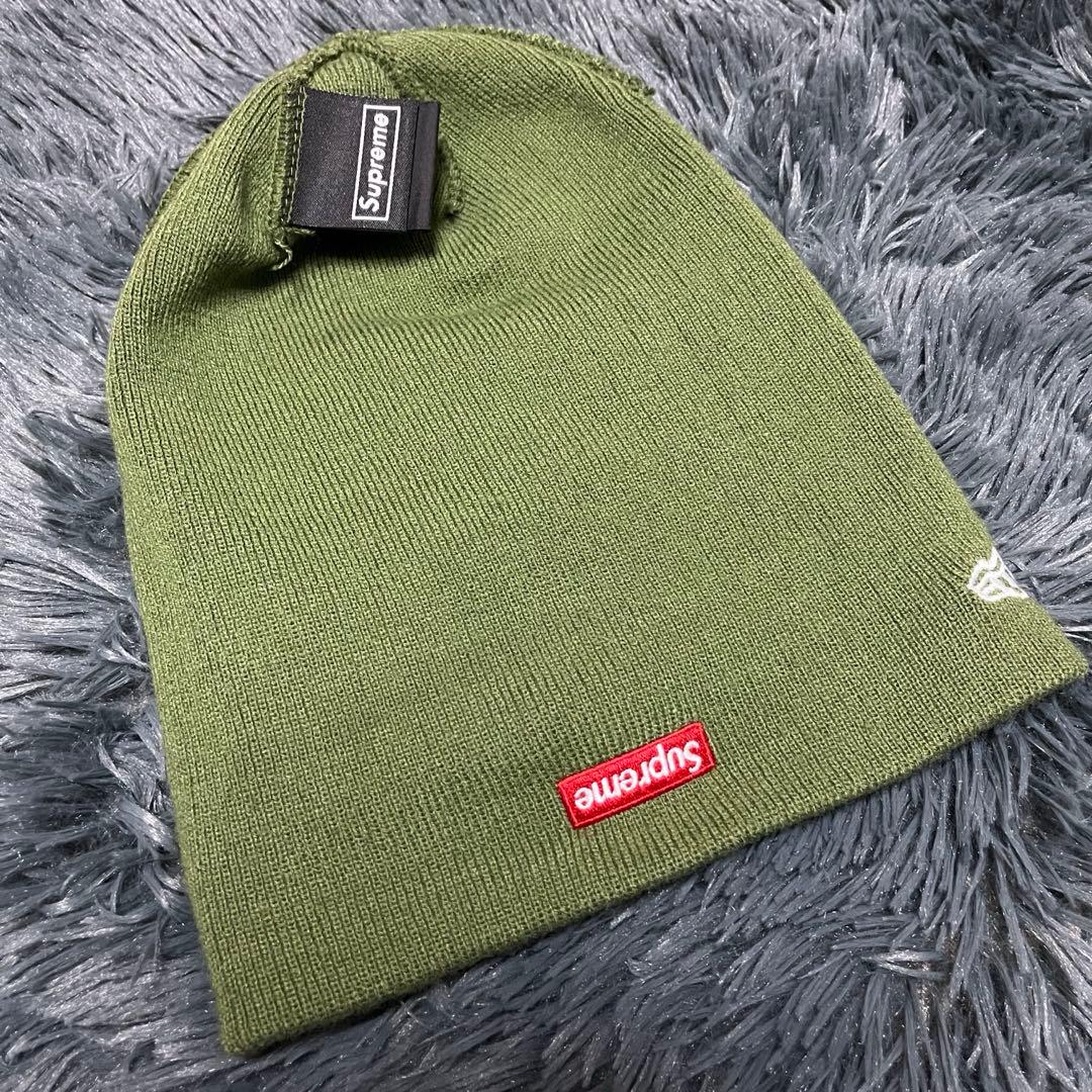【即完売品】Supreme オリーブグリーン ビーニー ニット帽 ニューエラ