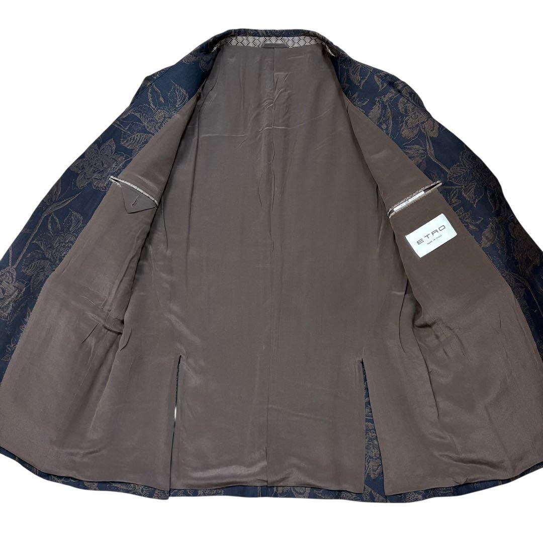 極美品 ETRO 現行 シルク アンコンジャケット 花柄 総裏 サイズ54