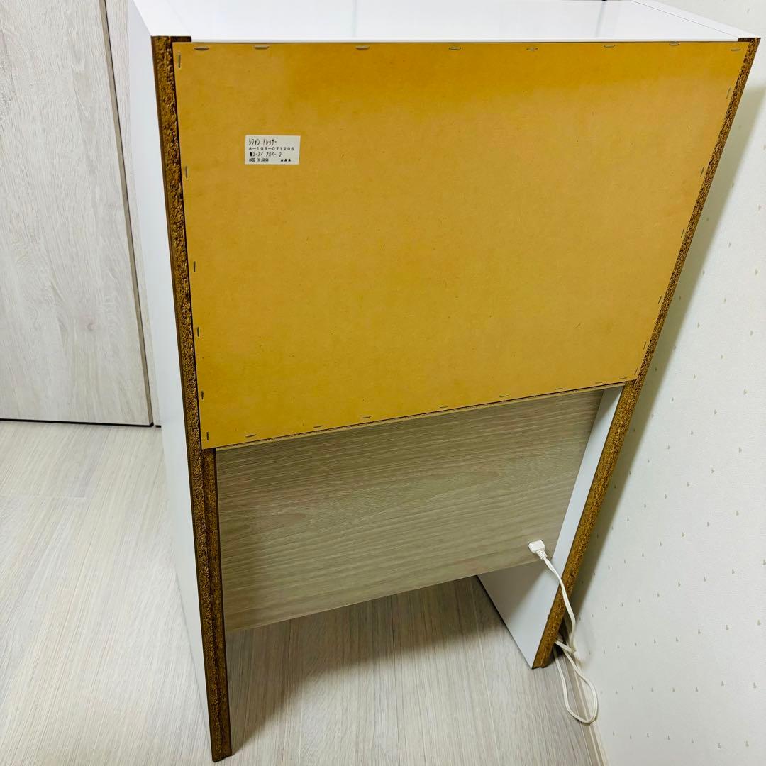 【日本製】コンパクトドレッサー　鏡台　ピンク　たっぷり収容　隠せる収納　かわいい