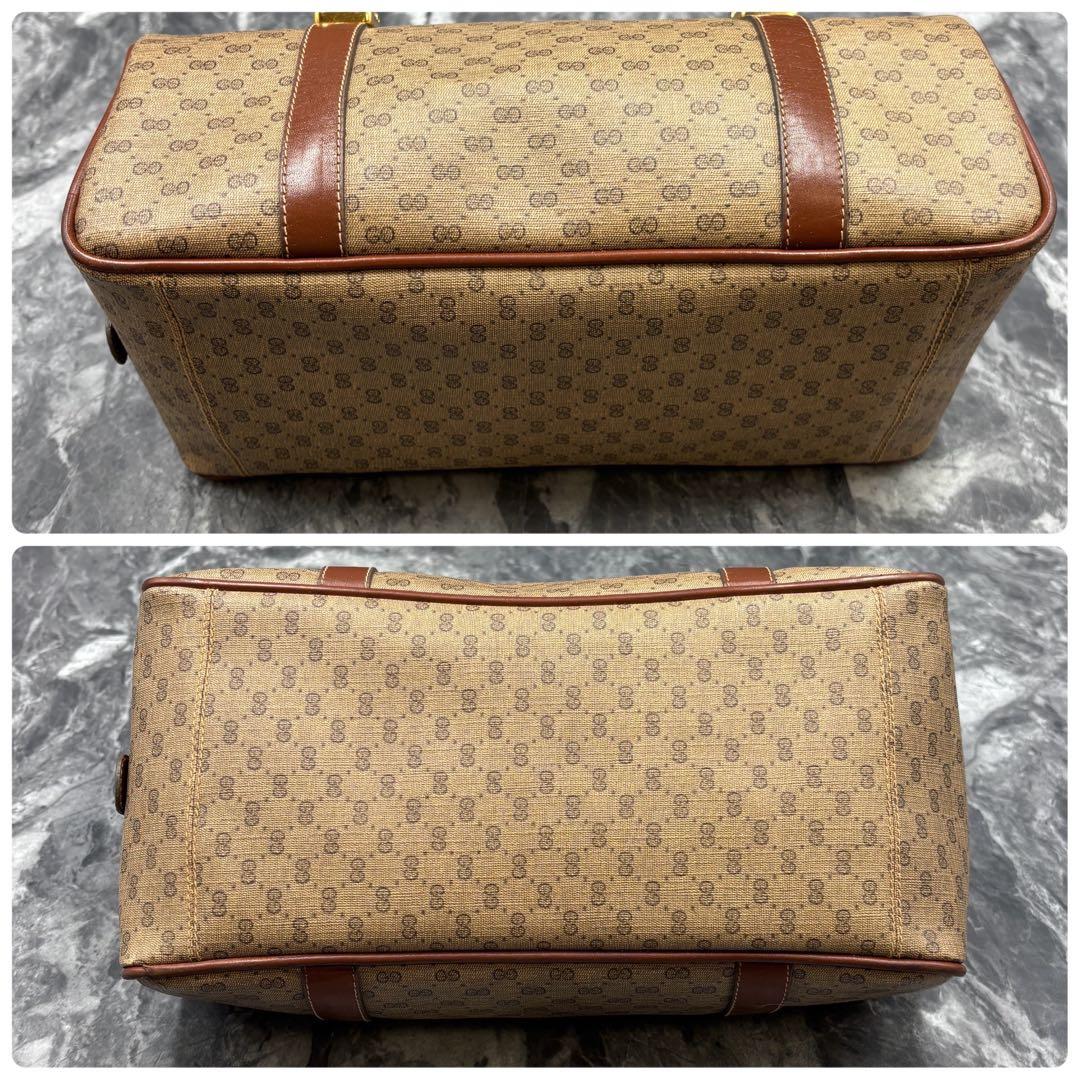 ✨美品✨GUCCI GG ボストンバッグ ブラウン レザー ロゴ ゴールド金具