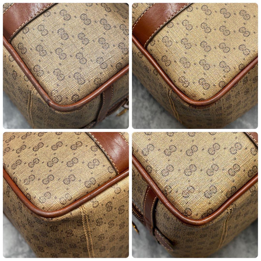 ✨美品✨GUCCI GG ボストンバッグ ブラウン レザー ロゴ ゴールド金具