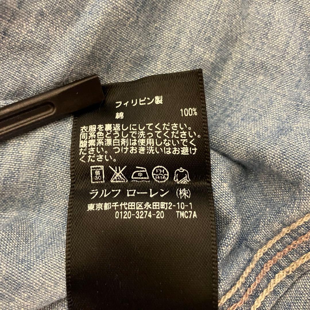 RRL Ralph Lauren デニムワンピース　シャツ　ドレスL 長袖