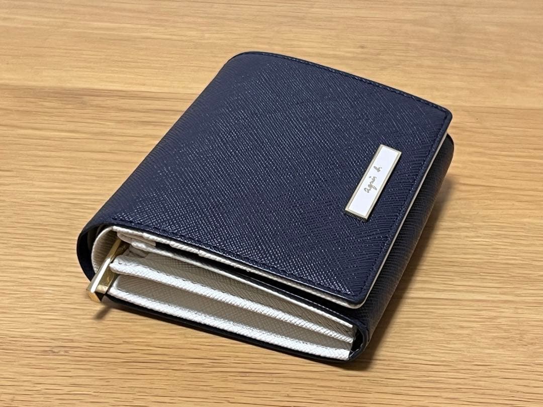 アニエスベー　二つ折り財布 ネイビー