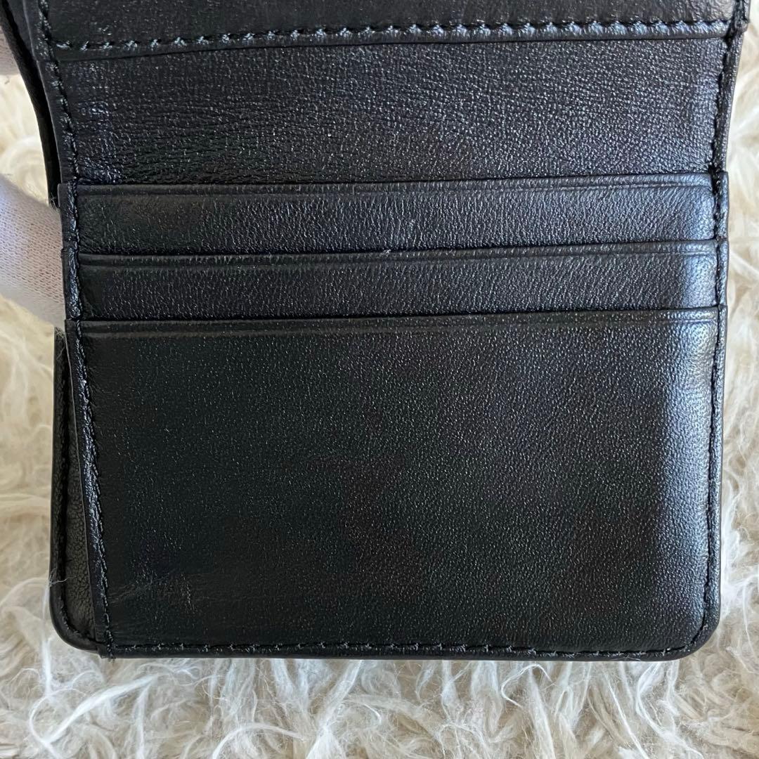 【美品】トリーバーチ　三つ折り財布　黒　キルティング　フレミグ
