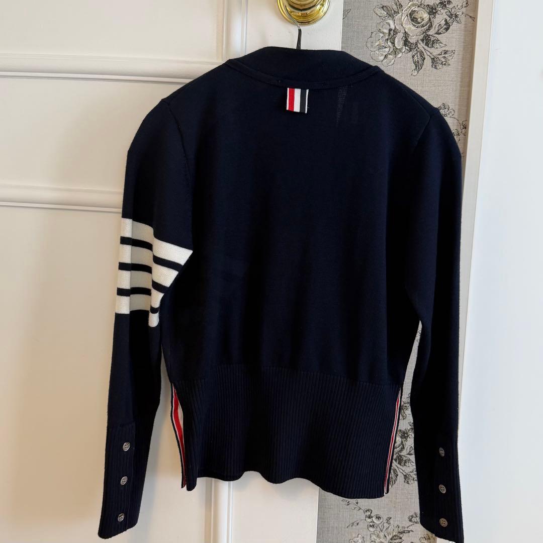 THOM BROWNE ネイビー カーディガン 0