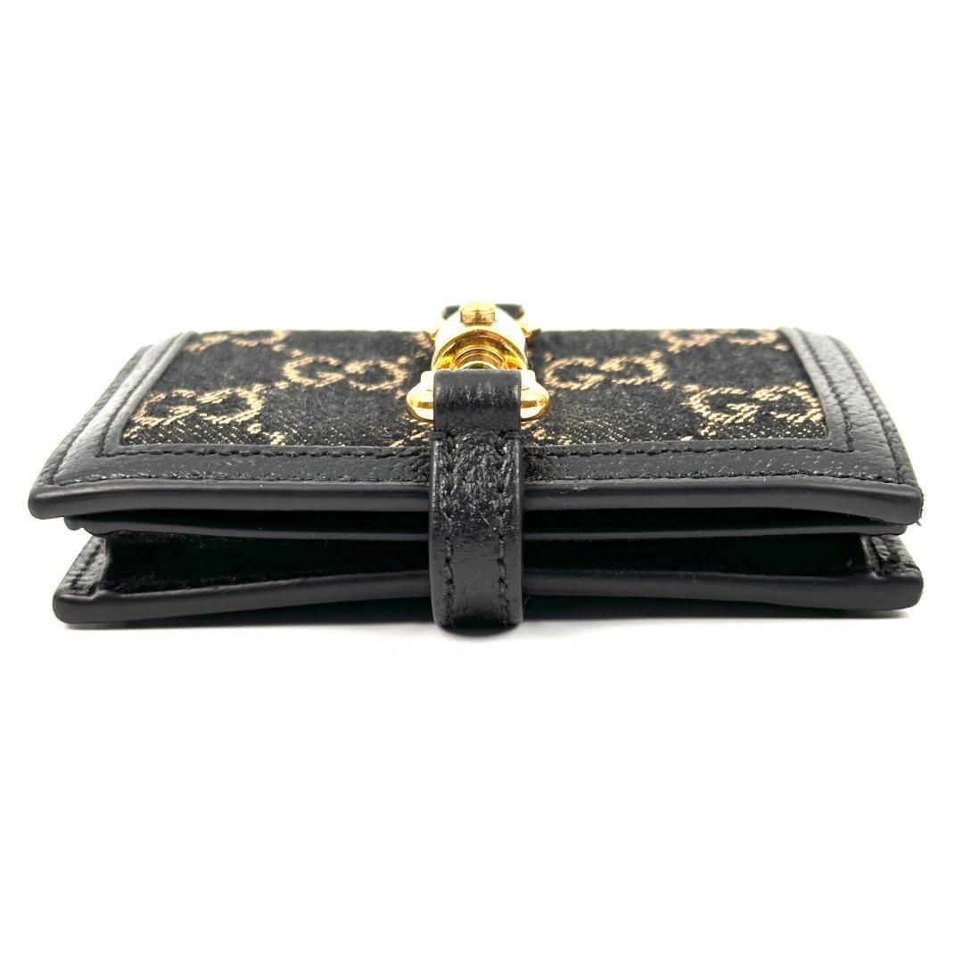 【未使用級品✨】GUCCI ジャッキー GG柄 二つ折り財布 デニム ブラック