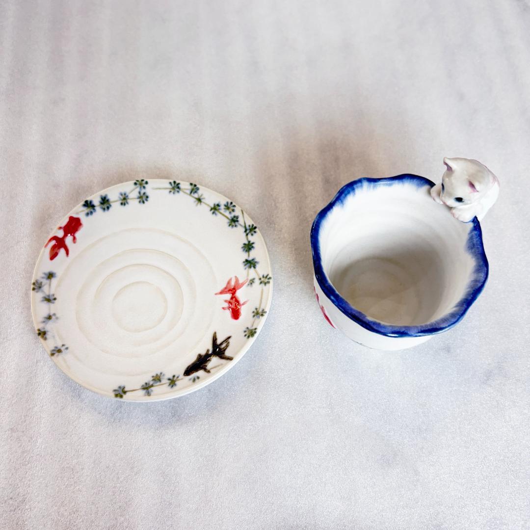 うつわやみたす ネコ 猫 カップソーサー 器 陶器 作家 うつわや みたす