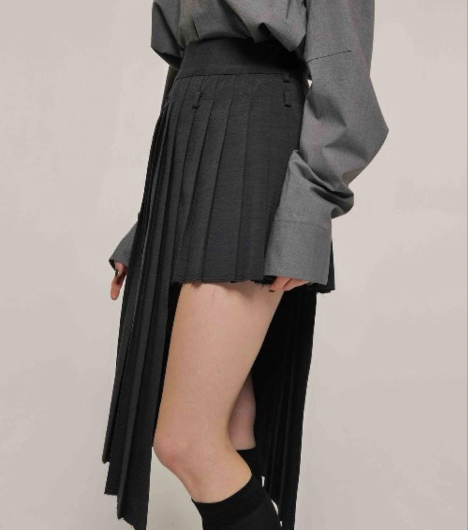 josemoon SCREW PLEATS SKIRT グレー