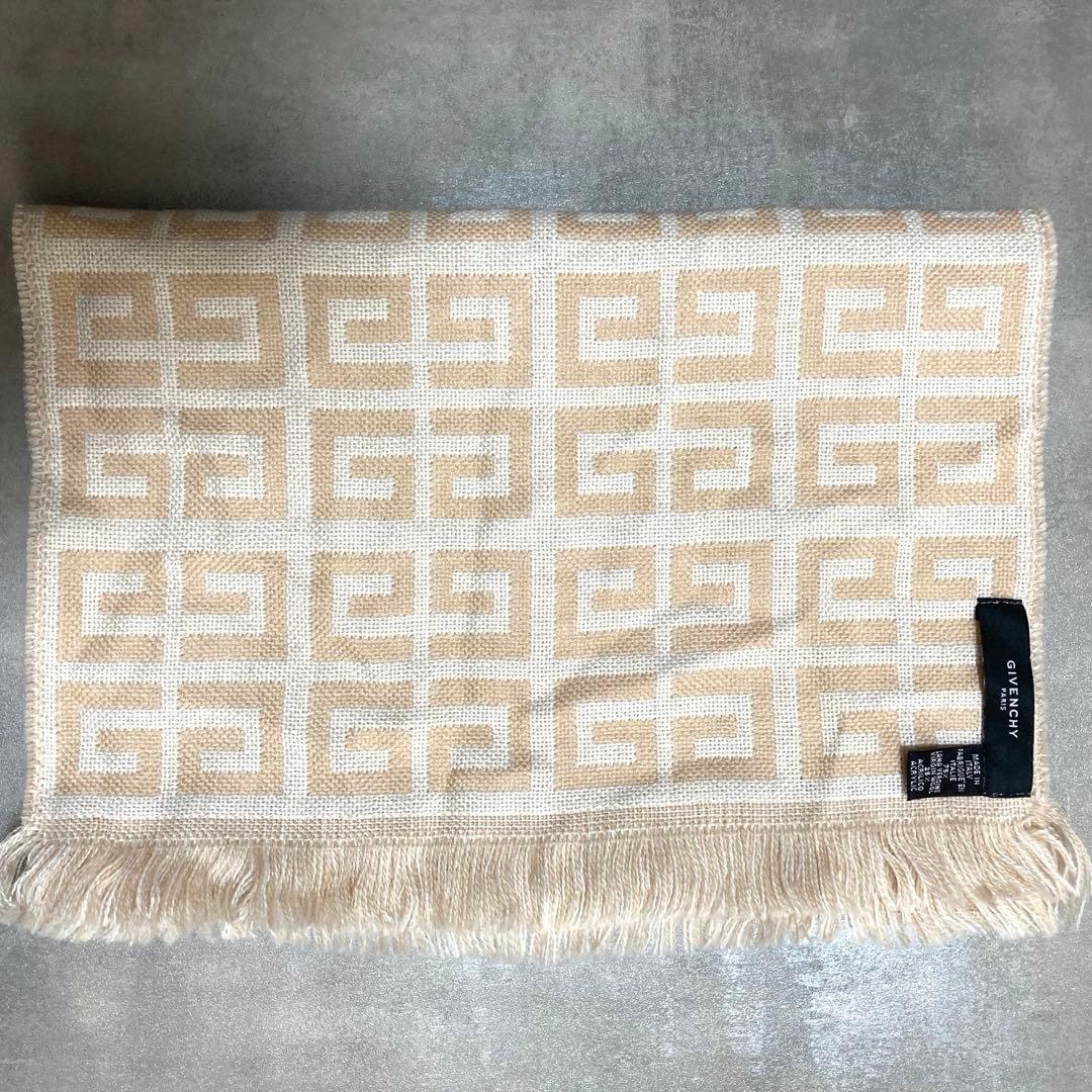 ジバンシー GIVENCHY マフラー ストール 総柄 ベージュ モノグラム