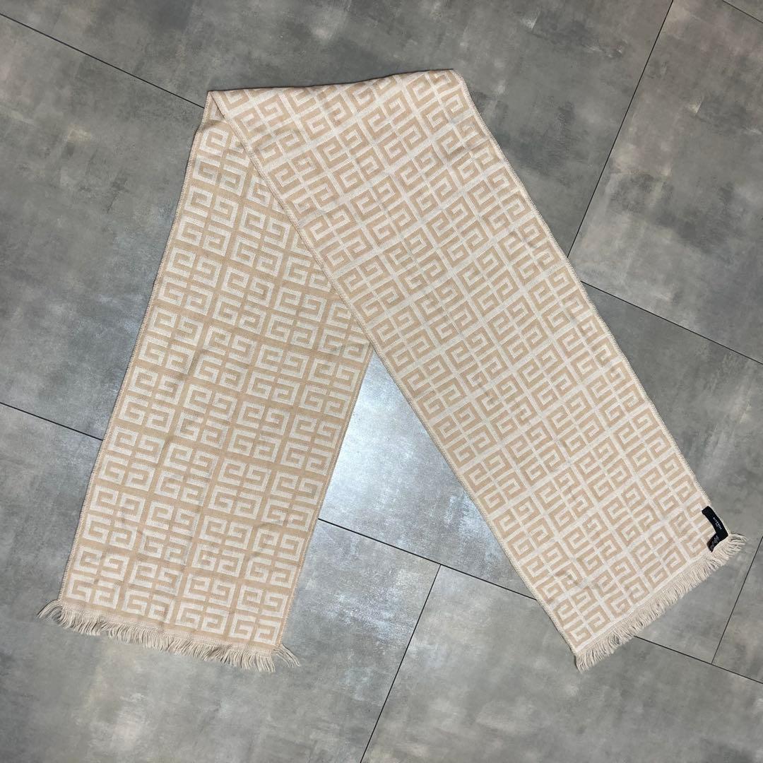 ジバンシー GIVENCHY マフラー ストール 総柄 ベージュ モノグラム