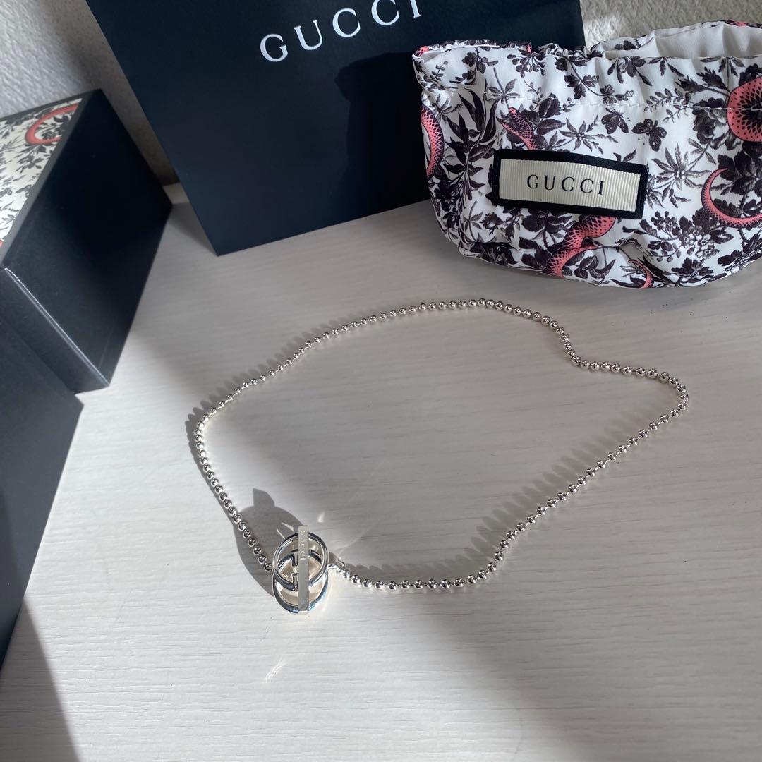 【匿名配達】GUCCI グッチ シルバーネックレス シルバー925　付属品あり