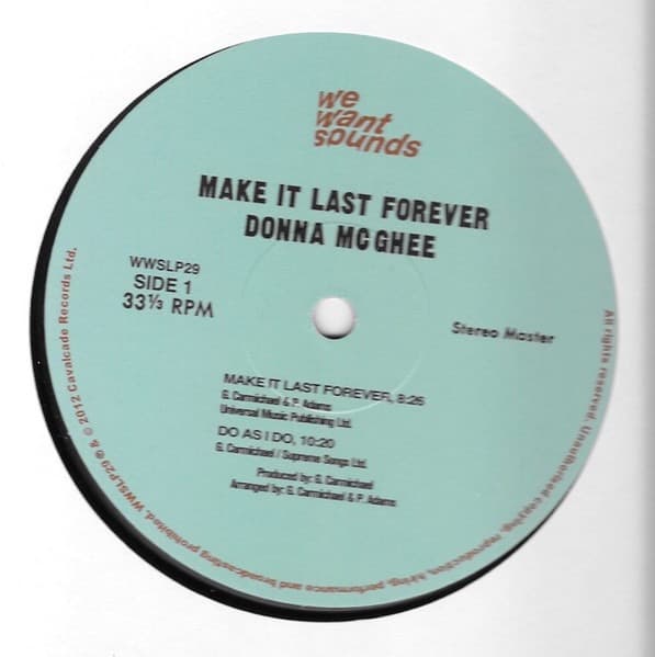 Donna McGhee　Make It Last Forever（未開封品）