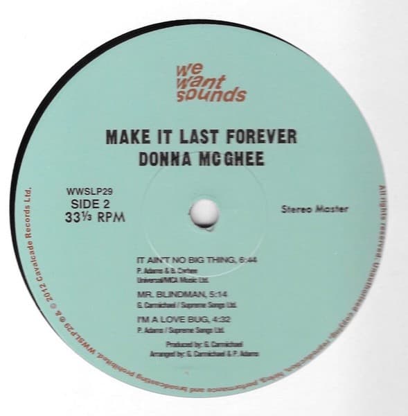 Donna McGhee　Make It Last Forever（未開封品）
