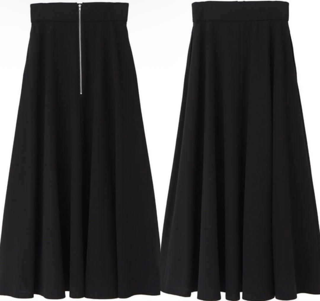 スカート CLANE W FACE FRONT ZIP FLARE SKIRT