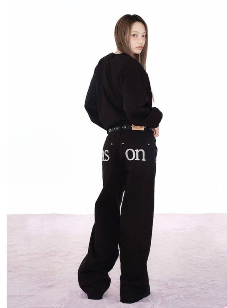 ason SMOG WIDE PANTS 韓国 アズオン ブラック デニム