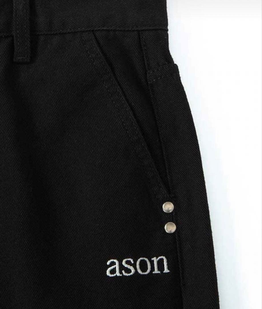 ason SMOG WIDE PANTS 韓国 アズオン ブラック デニム