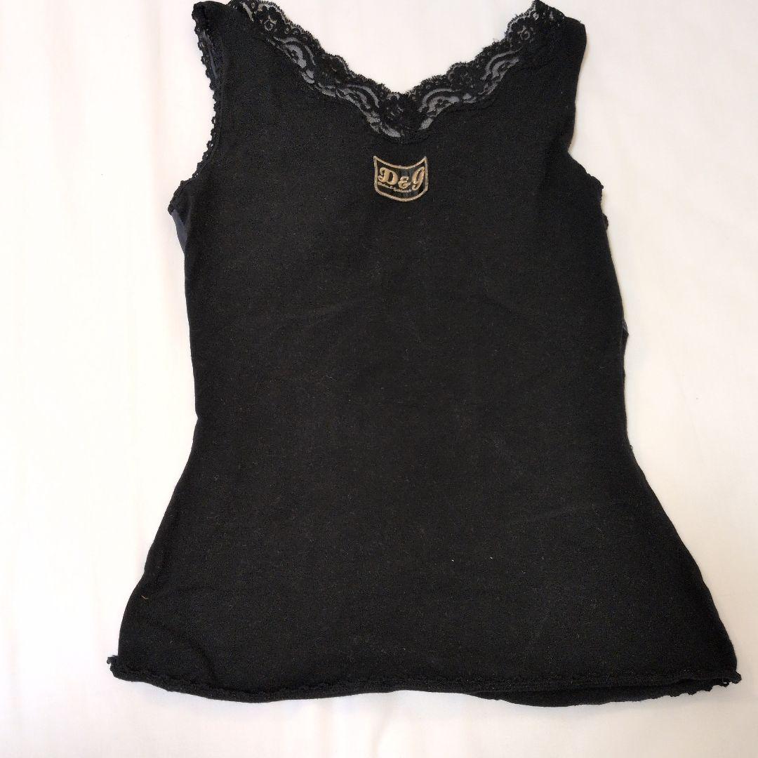 Dolce & Gabbanaブラック レース付きキャミソール　バスト　シルク