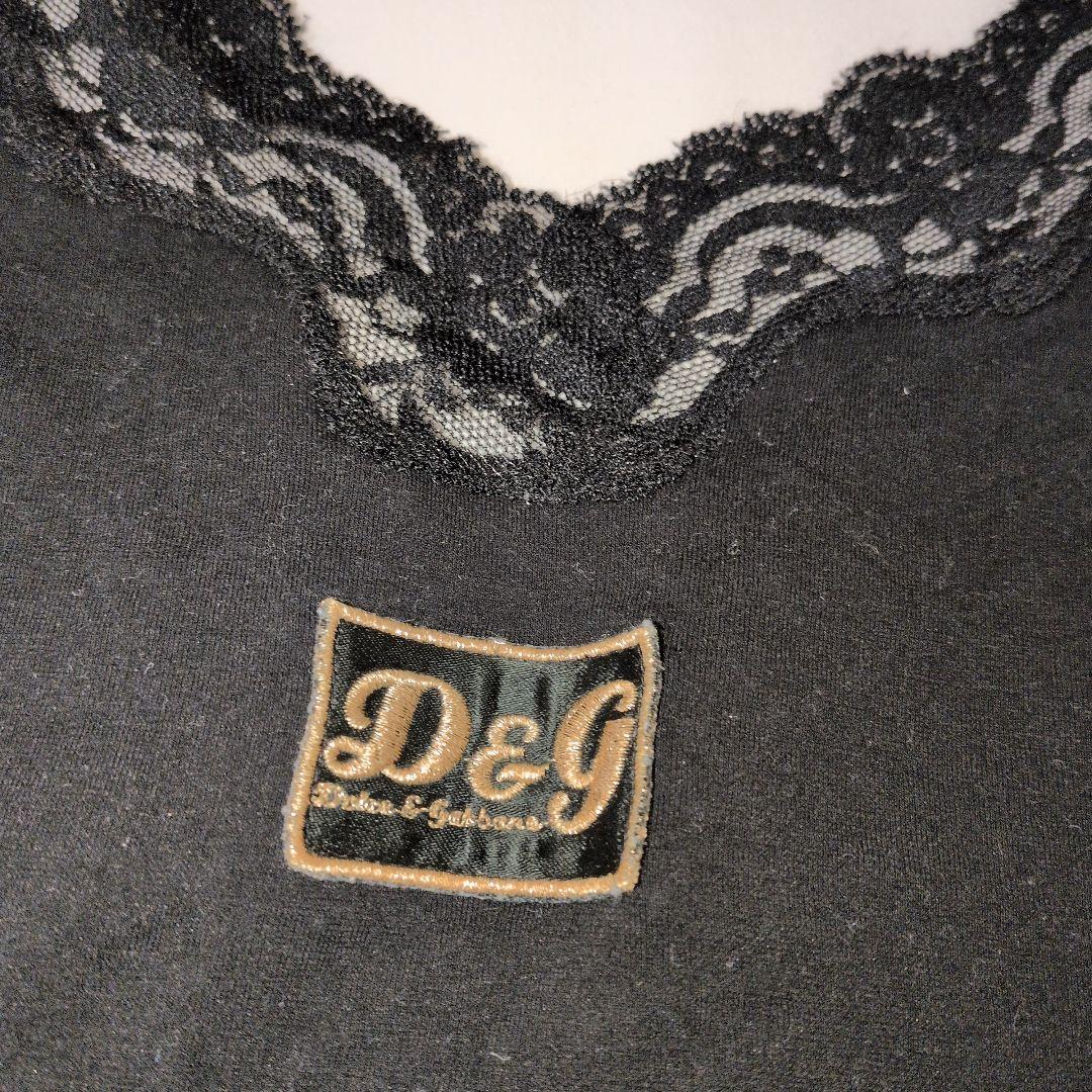 Dolce & Gabbanaブラック レース付きキャミソール　バスト　シルク