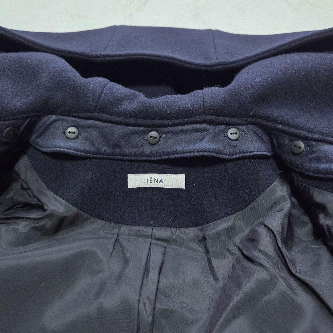 【美品】IÉNA 2way フード付替え ノーカラー ジップコート ネイビー M