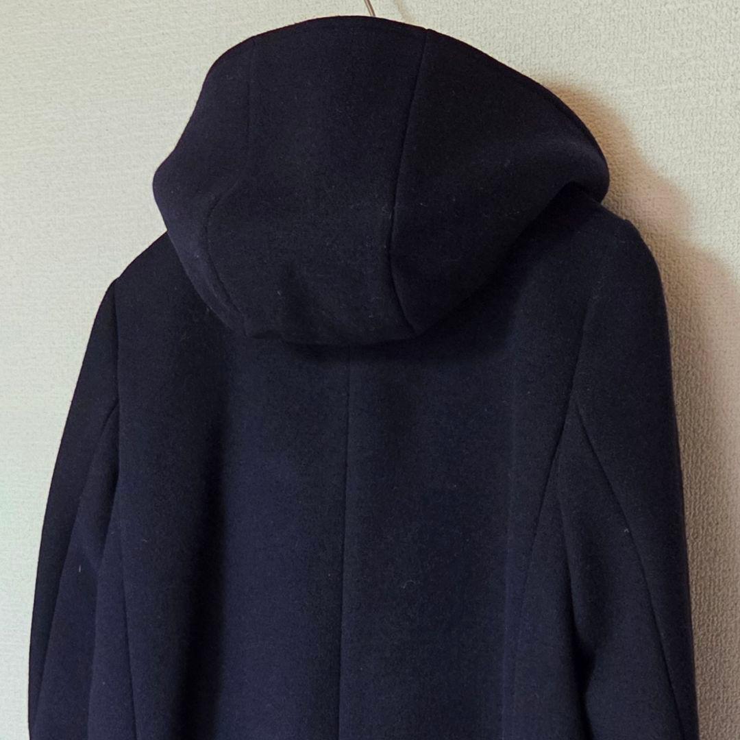 【美品】IÉNA 2way フード付替え ノーカラー ジップコート ネイビー M