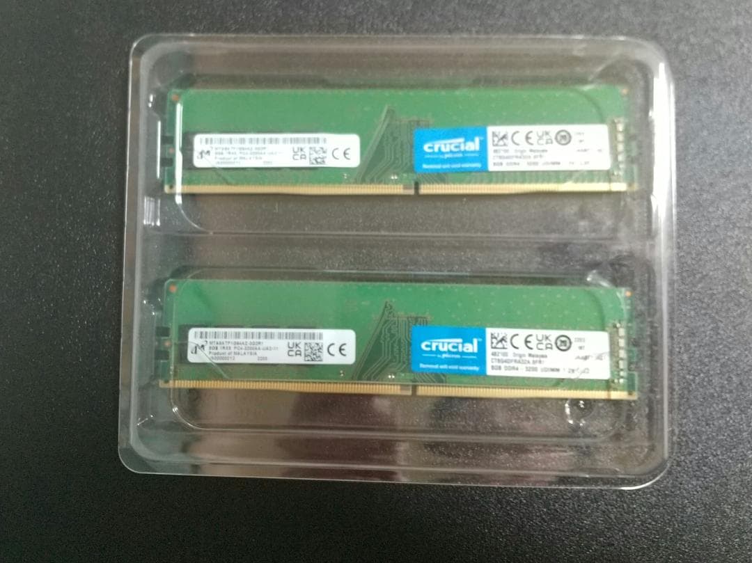 Crucial (8GBx2) DDR4 3200MHz メモリ