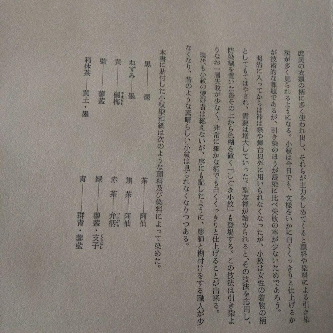 小紋手鑑　吉岡常雄著　紫紅社刊　限定本　昭和48年発行　蔵書印あります。