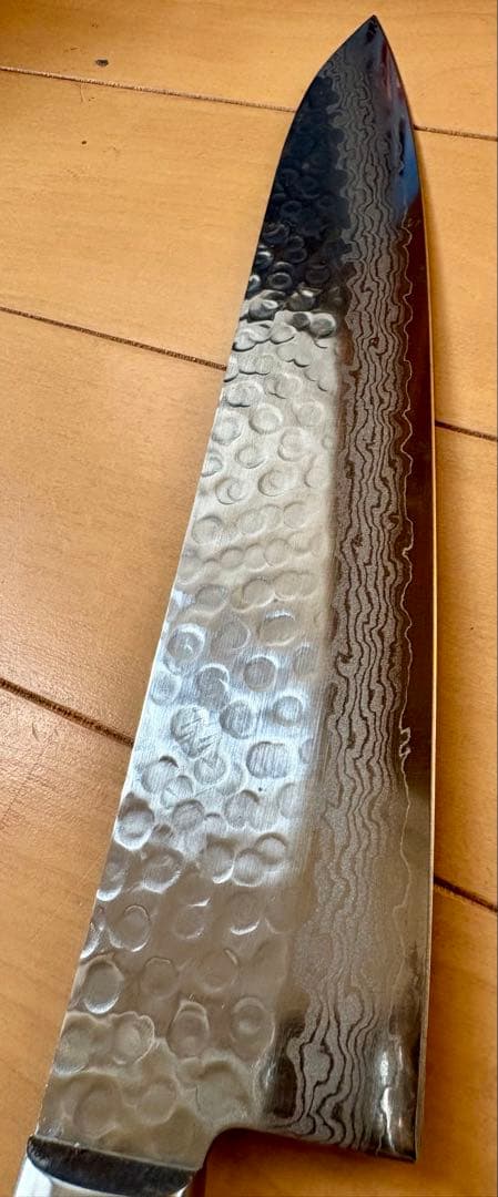 牛刀240mm 【翁流】鋼:VG10ダマスカス17層 槌目仕上げ