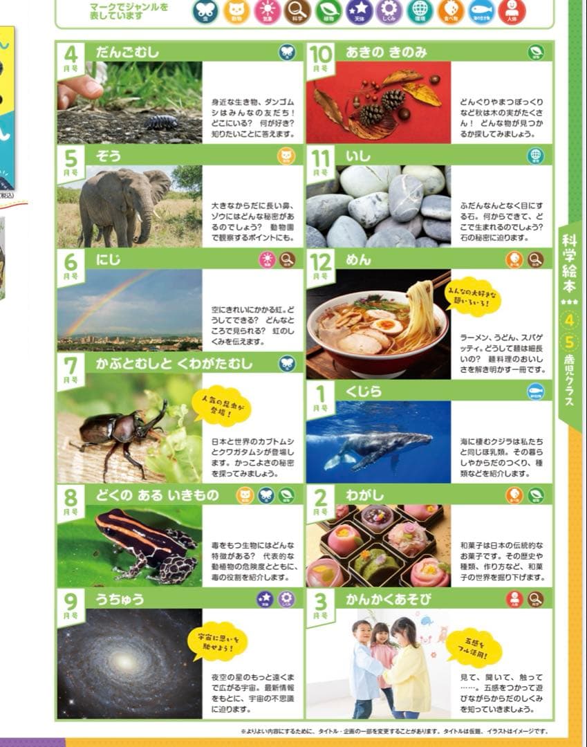 《未使用 美品》キンダーブックしぜん 12巻セット　2024年度
