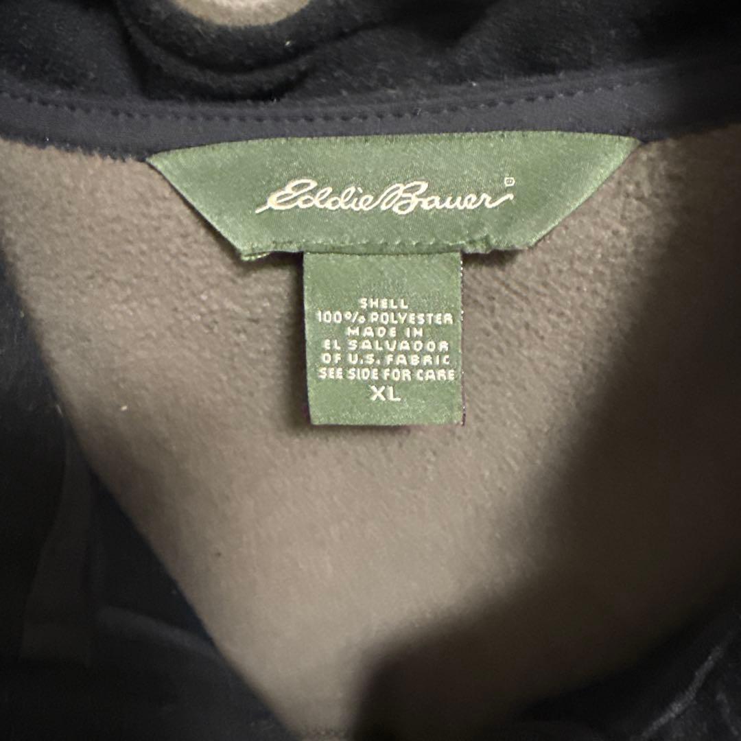 【EddieBauer】フリースベスト ナイロン ブラウン XL ポーラテック