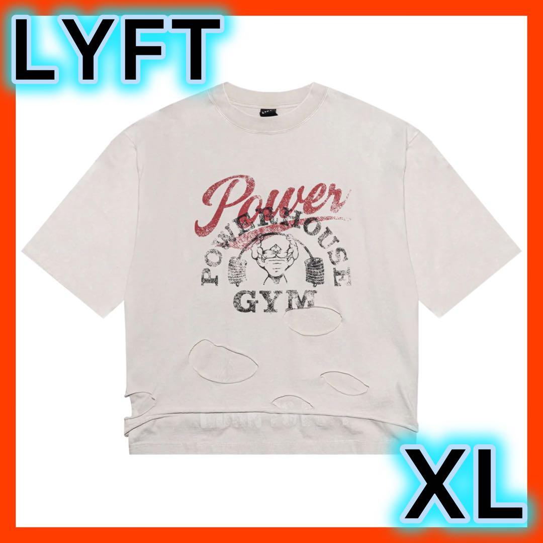 LÝFT × POWER HOUSE GYM Tシャツ　アイボリー XLサイズ