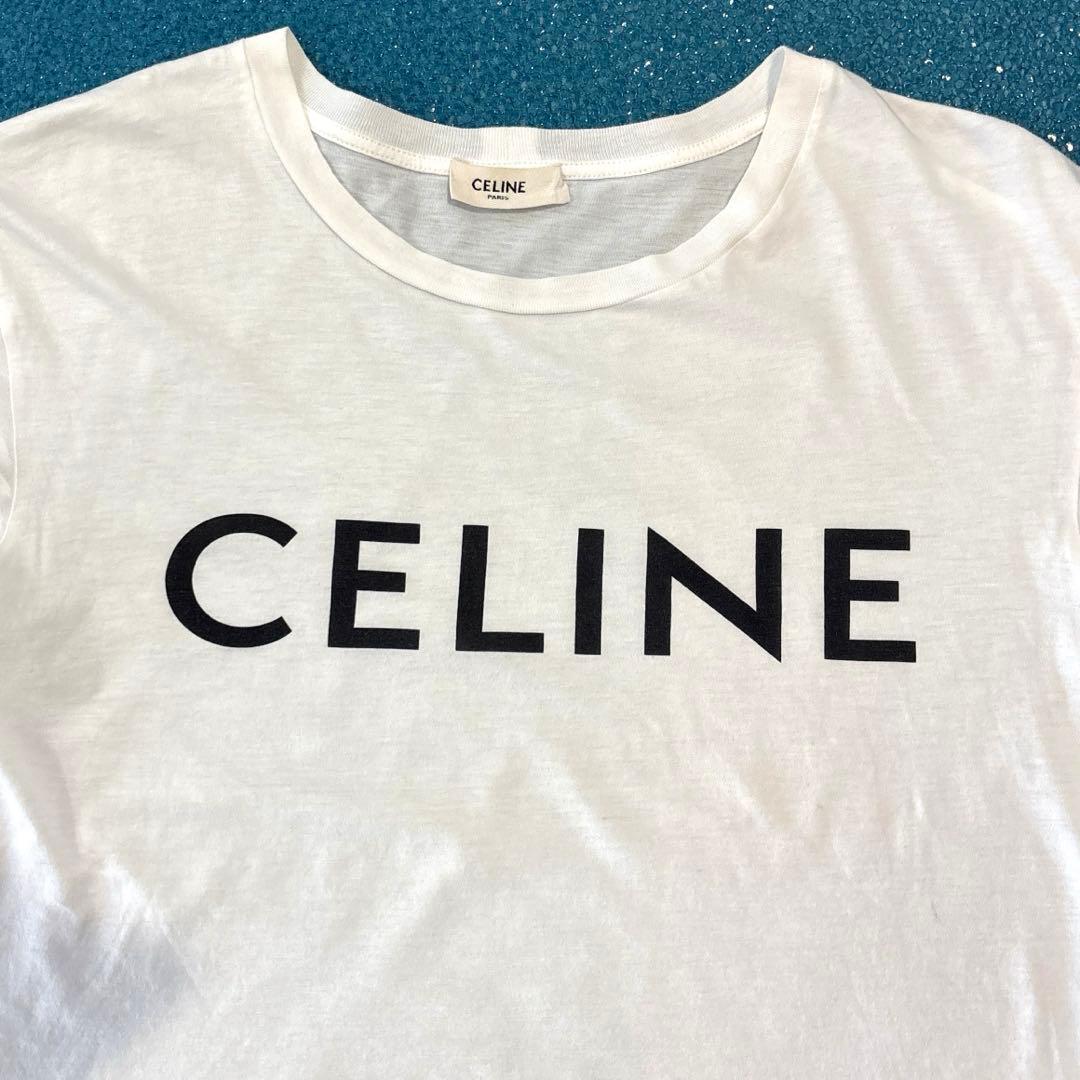 【レディースM】CELINE　セリーヌ　半袖　カットソー　Tシャツ　 ホワイト