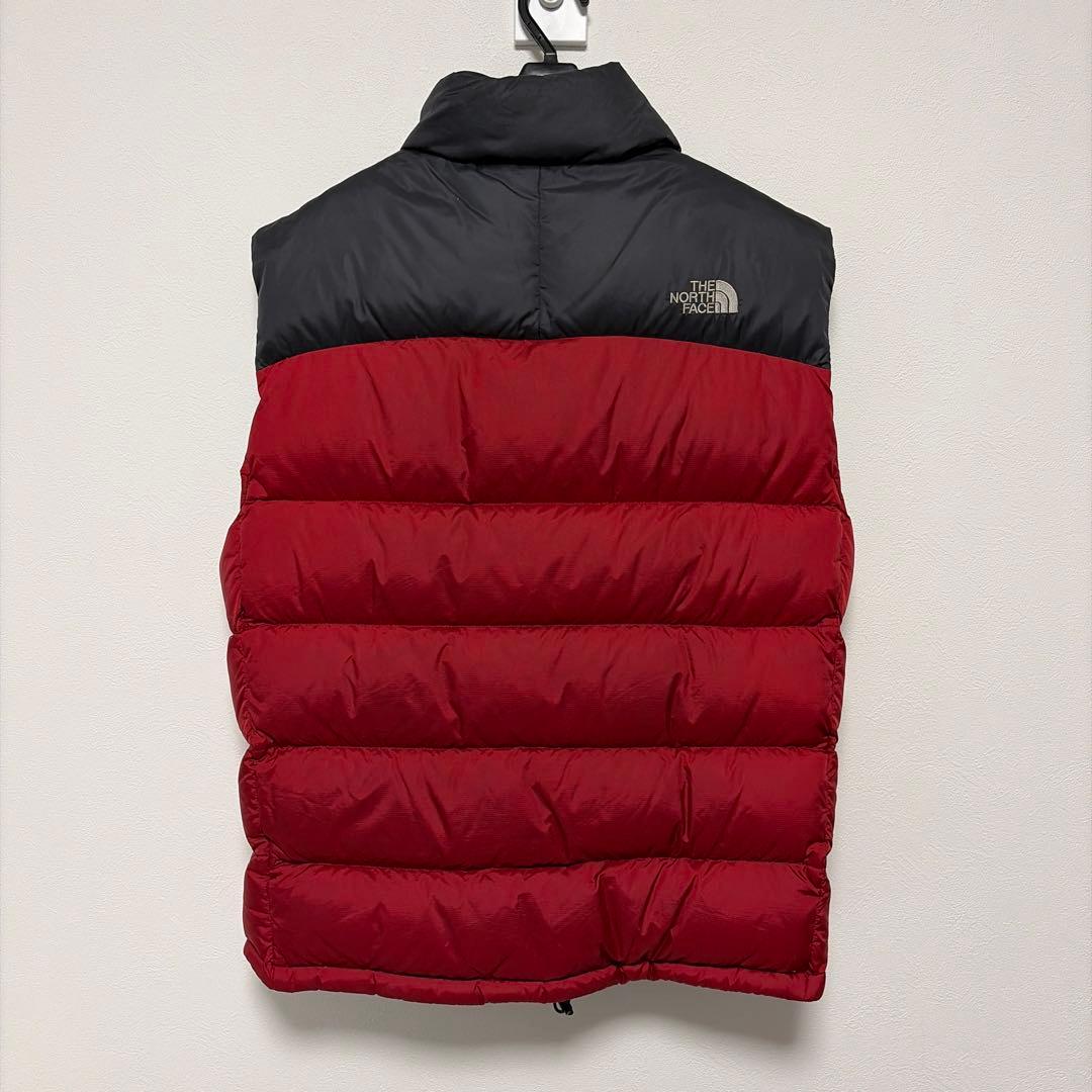 THE NORTH FACE ダウンベスト 赤黒 メンズ　L XL