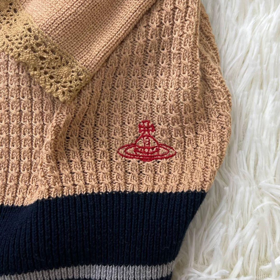 ヴィヴィアンウエストウッド オーブ 刺繍 フリル レース ニット カーディガン