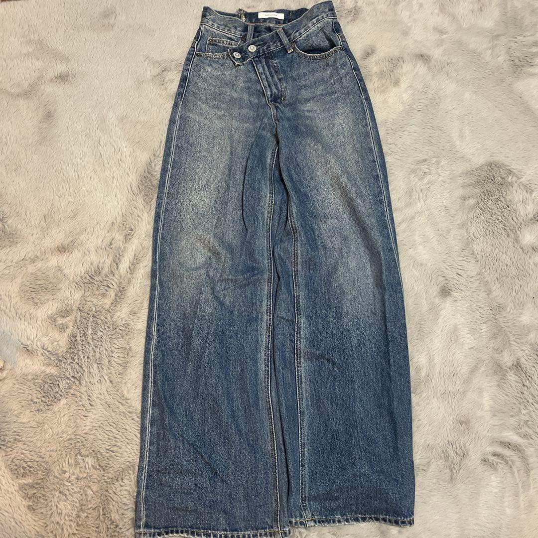 moussy CROSS WAIST WIDE ストレート デニム