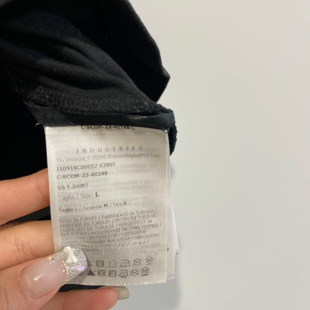 【ブルドッグ 】MONCLER 黒 Tシャツ ロゴ入り