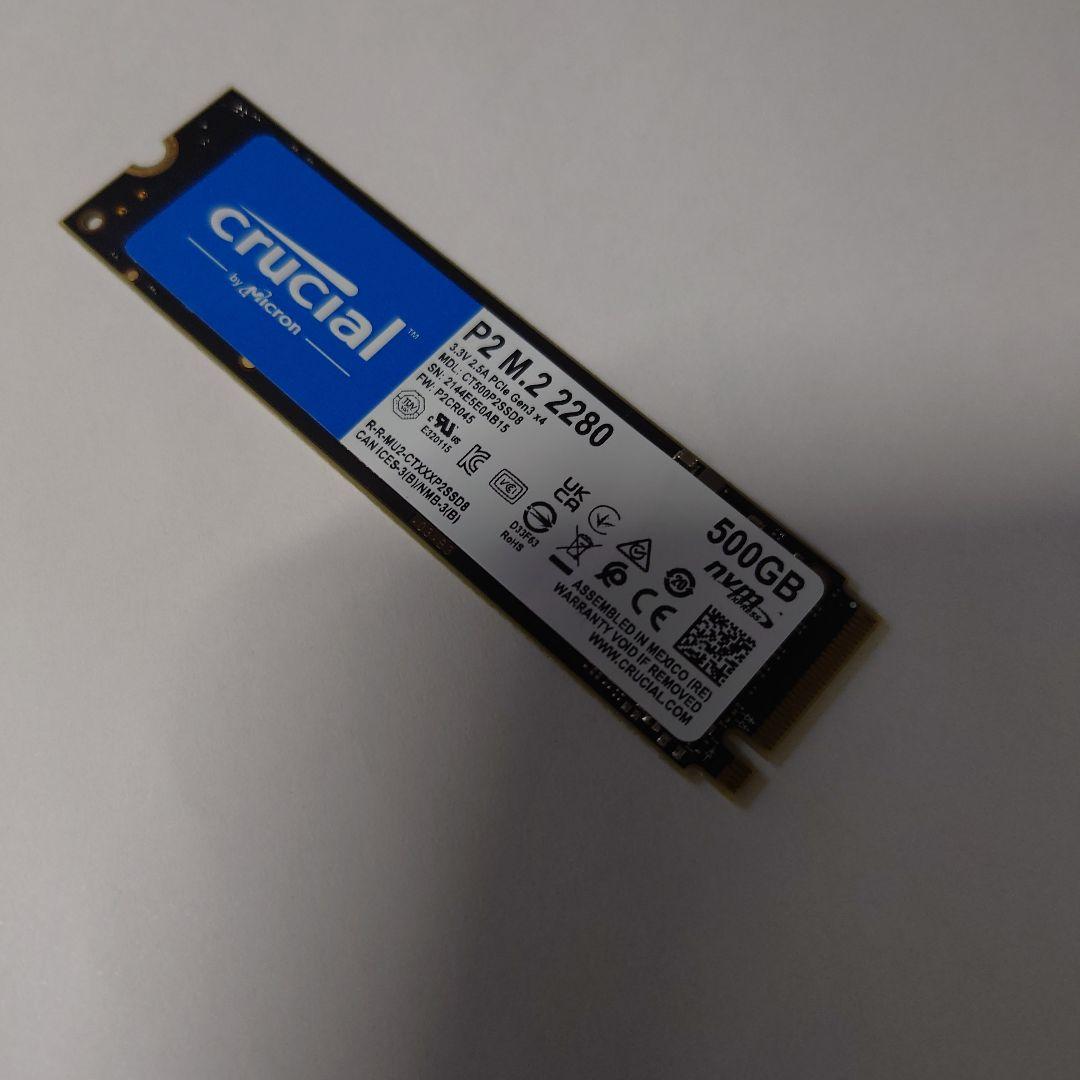 Crucial P2 M.2 2280 500GB SSD 1枚