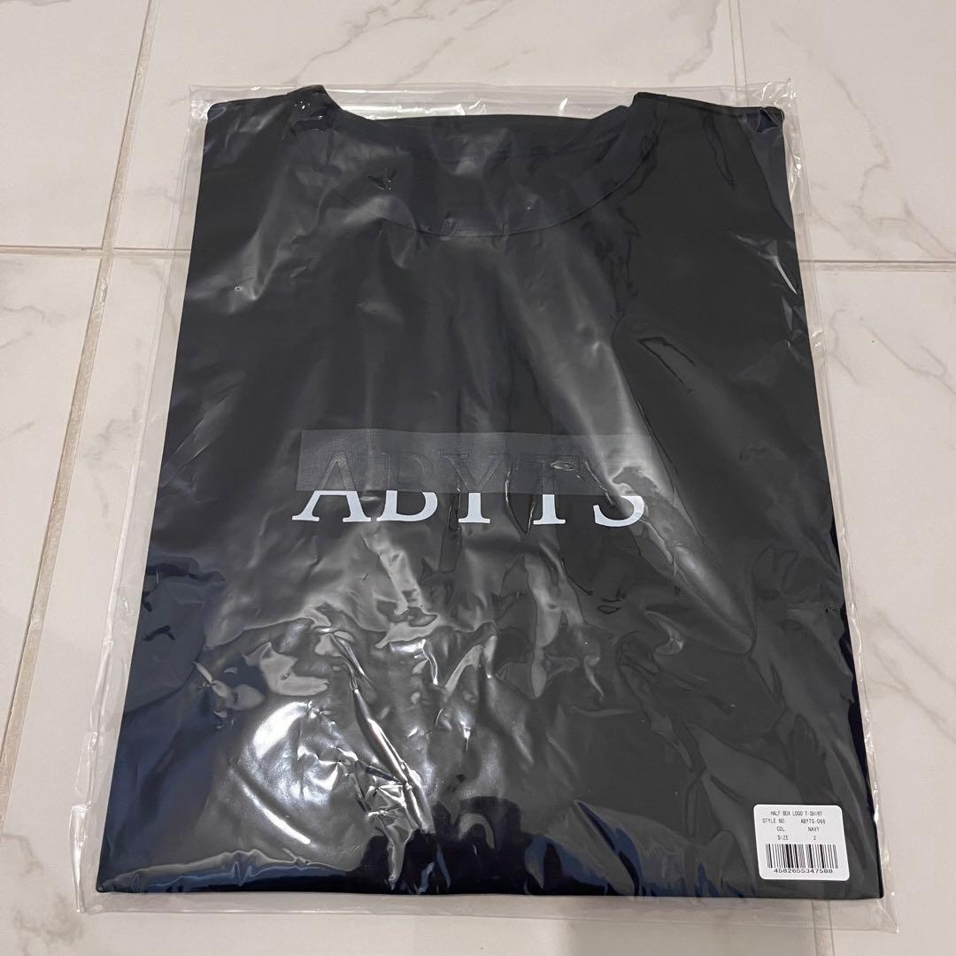 Mサイズ navy abyts HALF BOX LOGO T-SHIRT 紺