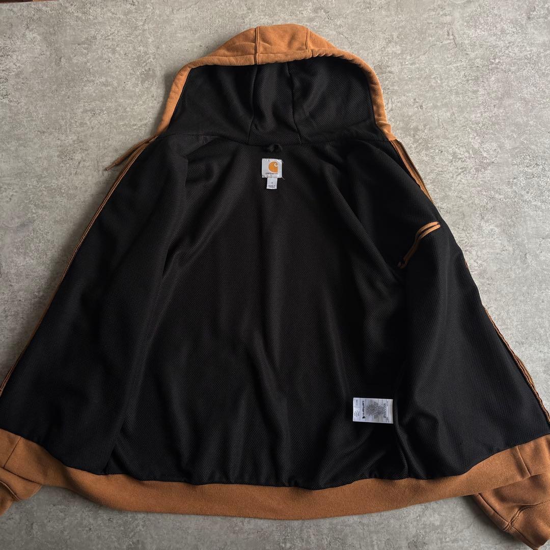 美品■carhartt 【S】アクティブジャケット スウェット ブラウン Y2K