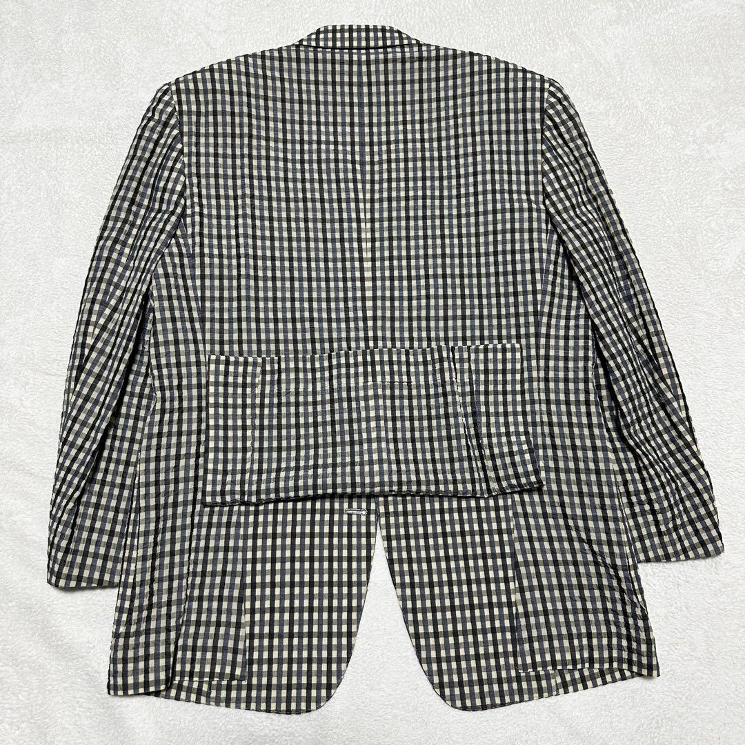 107 美品 ランバン シルク100% シアサッカー ジャケット XL相当