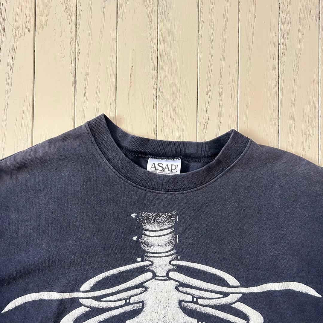 希少 90s 00s 人体骨格 Bone Tee 鬼フェードブラック オリジナル