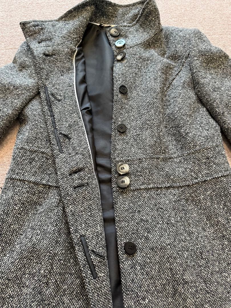 LAURA ASHLEY グレー ツイードロングコート