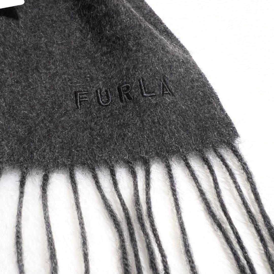 FURLA フルラ 洗えるカシミヤ 100% マフラー チャコールグレー