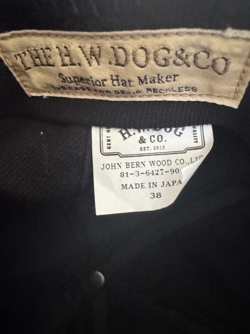 H.W.DOG & CO. ブラックワークキャップ 38