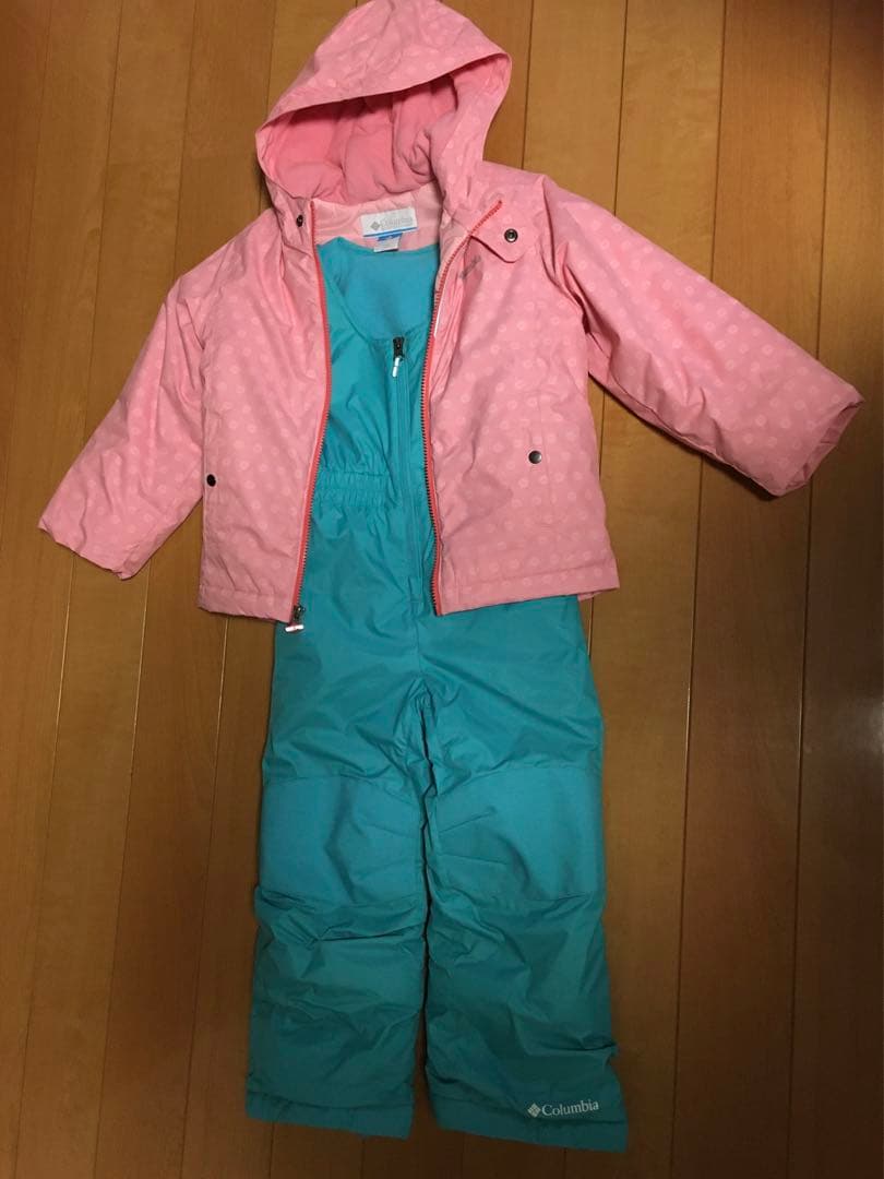 Columbia 子供用スキーウェア XXS ピンク/ターコイズ
