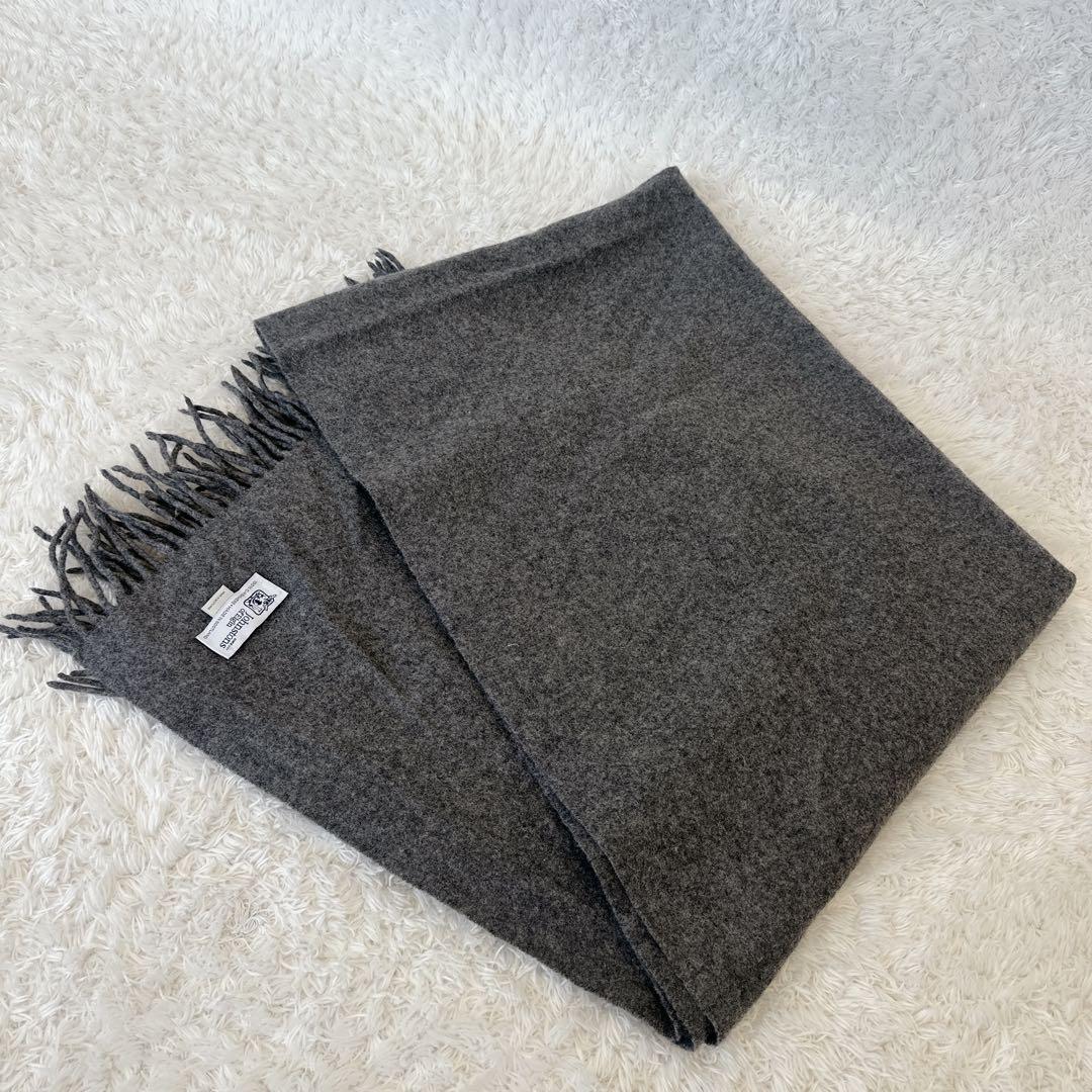 美品 ジョンストンズ カシミヤ100％ 大判ストール ミッドグレー